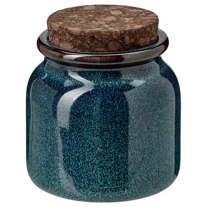 BRUGDHAJ Jar with lid - blue 10 oz