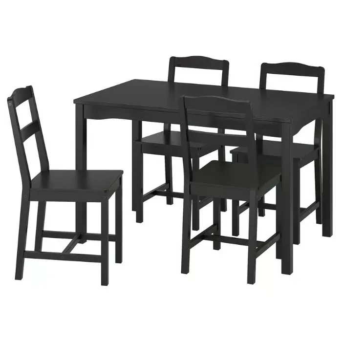 HÄGERNÄS Table and 4 chairs - black stained pine