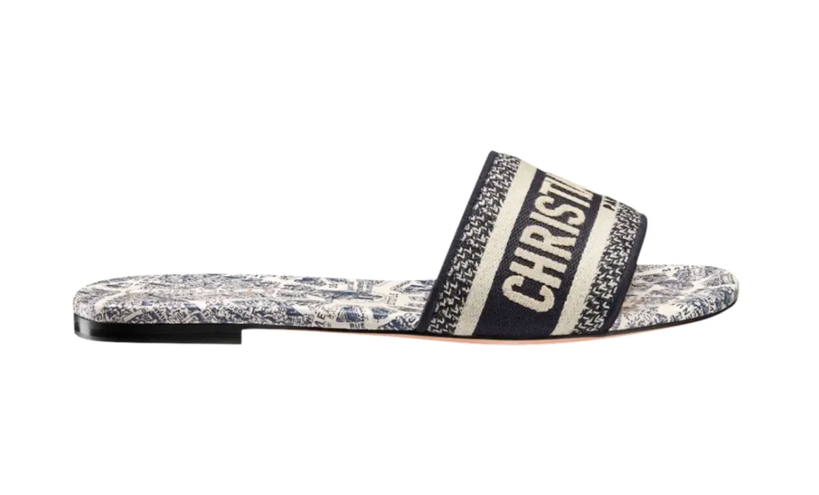 Dior Wmns DWay Slide 'Plan de Paris Motif - White Black