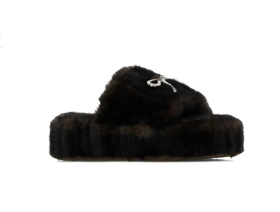 Balenciaga crystal-embellished platform slippers