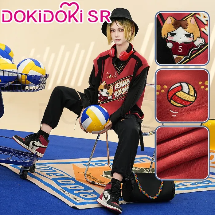 DokiDoki-SR Anime Cosaply High School Fake Two Layers Jacket Shirt Costume Green / Red | Red Ver-L-Order Processing Time Refer to Description Page