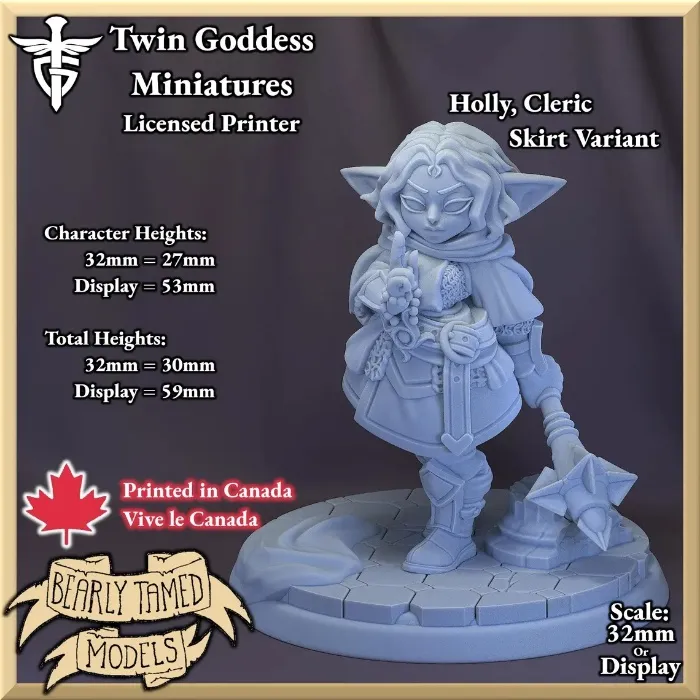 Holly, Cleric | Twin G-ddess Miniatures | 2 variants | 32mm/Display Scale