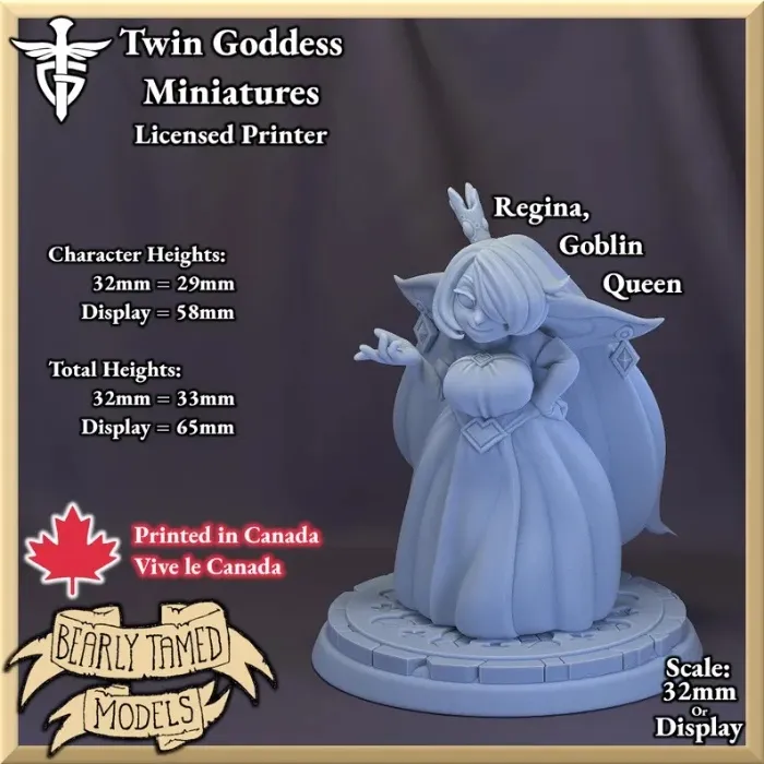 Regina, Goblin Queen | Twin G-ddess Miniatures | 32mm/Upsized Display Scale