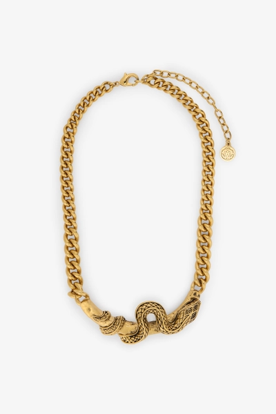 Roberto Cavalli Serpentine Gold Necklace - Female Fashion Jewelry Old Gold Unica UNICA