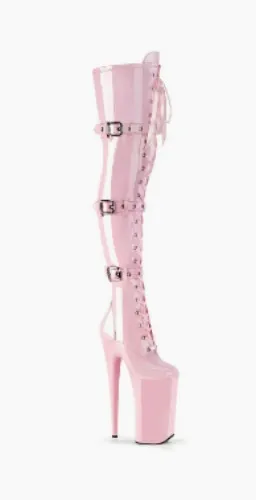 10 inch pleasers thigh high boots PINK