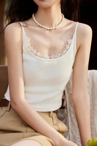 Spaghetti Strap Lace Trim Camisole