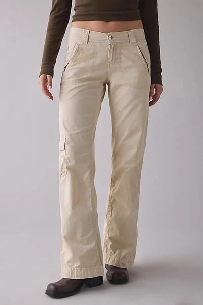 BDG 360 Utility Low-Rise Straight Leg Pant in Ivory, Women's at Urban Outfitters
