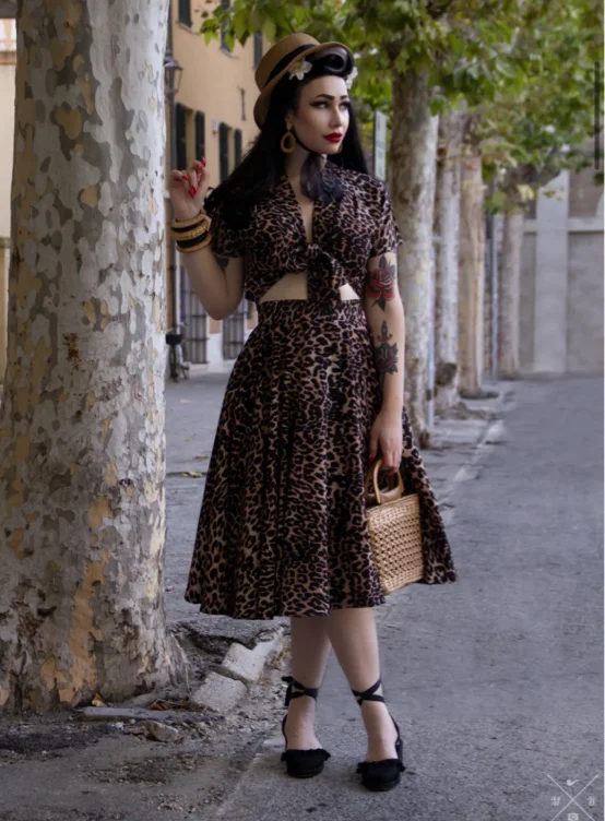 leopard circle skirt 