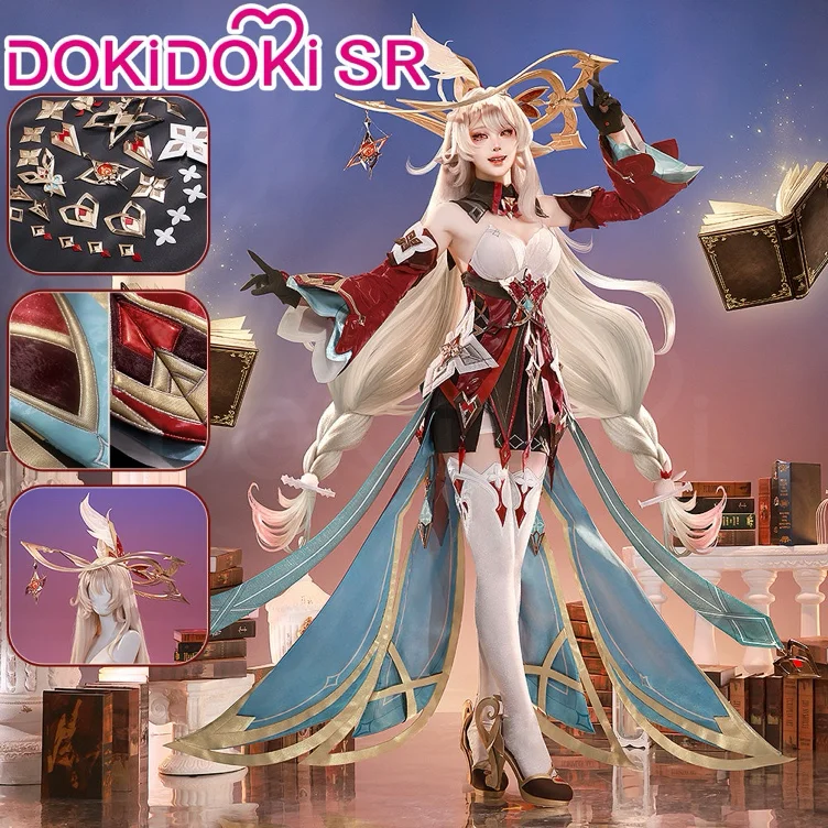 【Size S-3XL】DokiDoki-SR Game Genshin Impact Cosplay Alice Costume Song of the Welkin Moon “ A ” Nod Krai | Costume Only-M-Order Processing Time Refer to Description Page