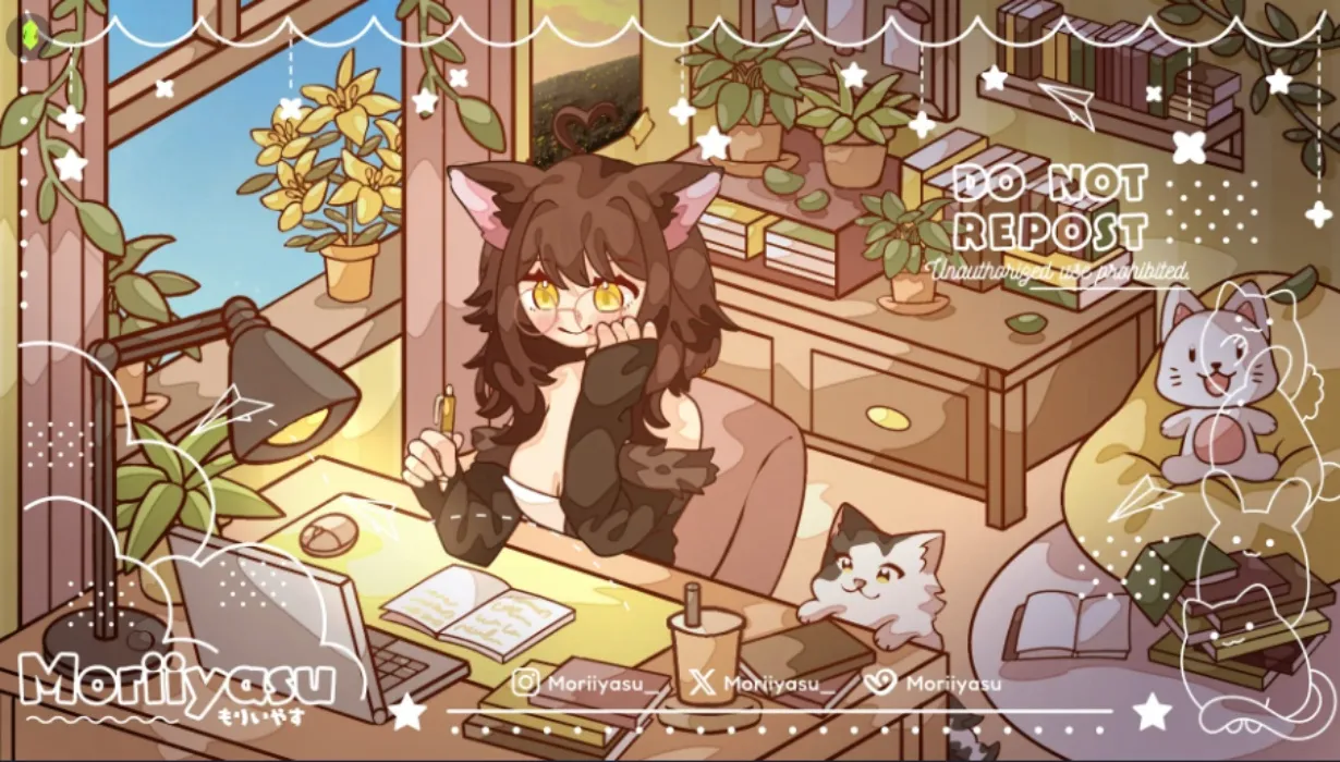 (art fund) YCH Simple Loop animation Cozy cabin from Moriiyasu