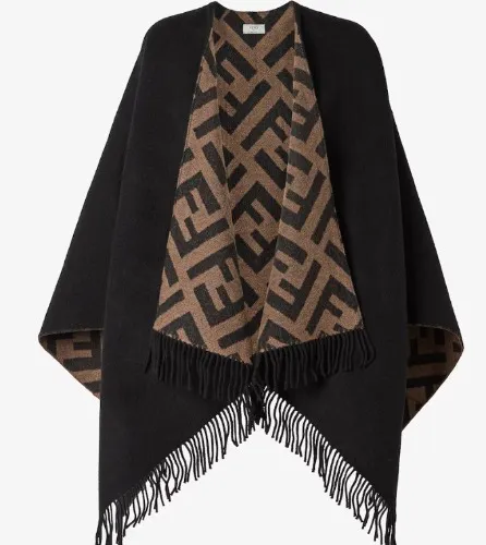 FF Poncho Multicolor wool and cashmere poncho