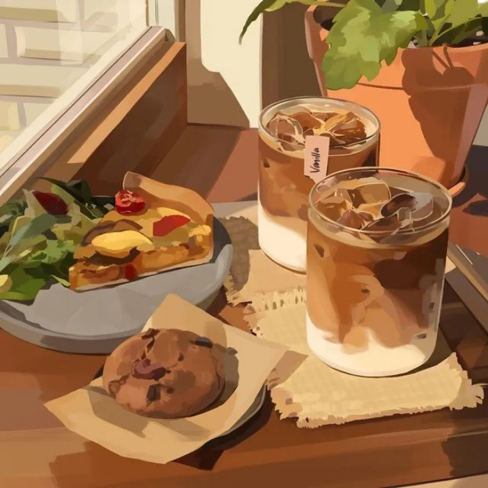 coffee + snackie for honey <3