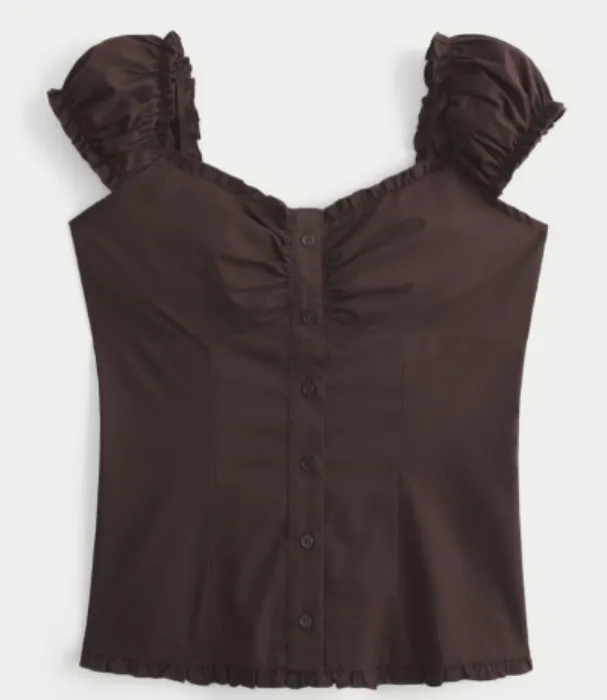 On/Off-the-Shoulder Ruffle Trim Top