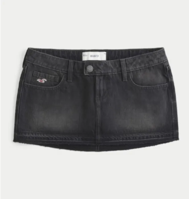 Ultra Low-Rise Denim Micro Mini Skort