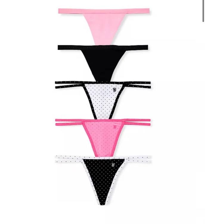 5-Pack Stretch Cotton V-String Panties