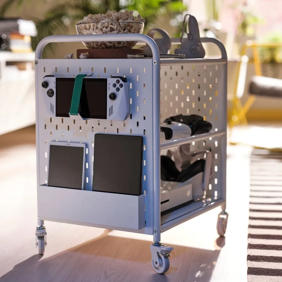 BRÄNNBOLL Open storage unit on casters - white 22x24 3/8 "