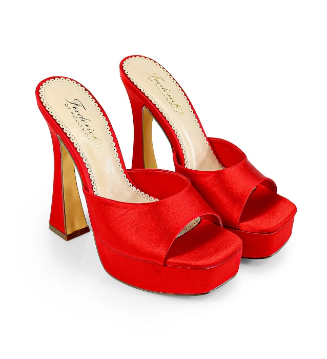 Elaina Platform Mule Heel | Red / 8.5