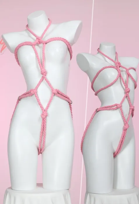 Cuerdas rosa de shibari 🌸