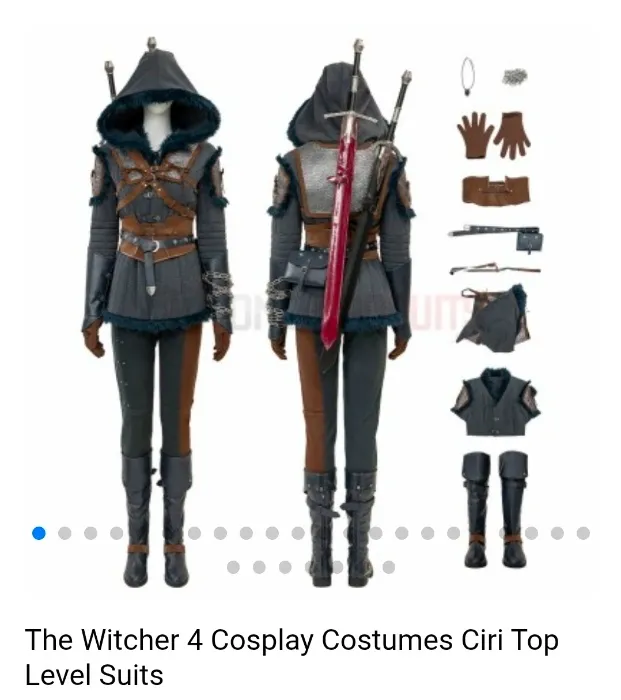 The Witcher 4 Cosplay Costumes Ciri Top Level Suits