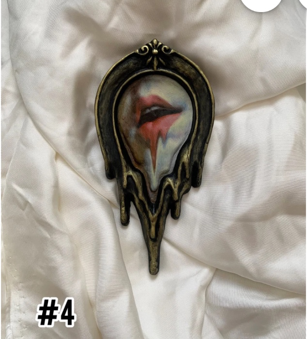 Small Liquid painting l Handmade frame l Gold Frame l Vintage I Made to order