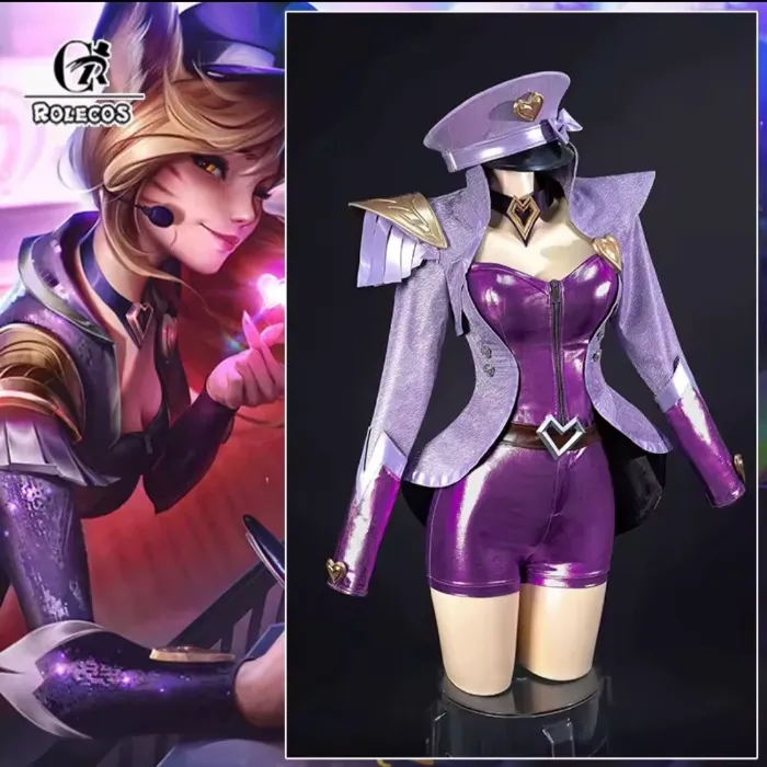 ROLECOS jeu LOL Popstar chanteur Ahri Cosplay Costume jeu LOL renard à neuf queues Ahri Cosplay Costume Halloween femmes Costume nouvelle peau - AliExpress 200000532