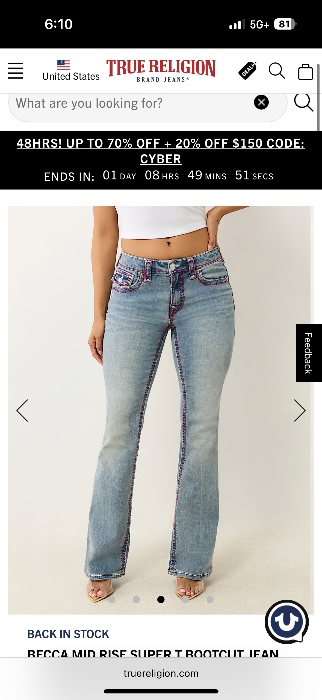 

BECCA MID RISE SUPER T BOOTCUT JEAN - California Poppy | True Religion

