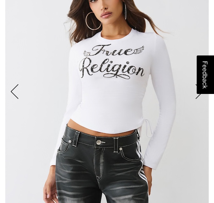 CRYSTAL ROUCHED LONG SLEEVE