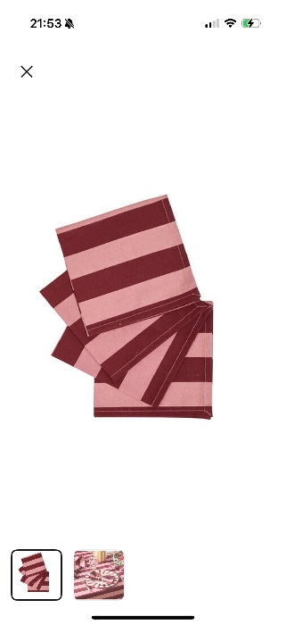 4 Serviettes de table Cherry