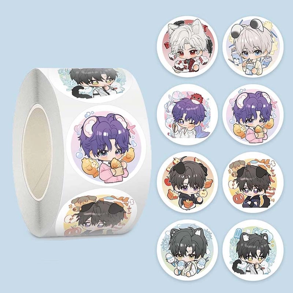 500PCS Love and Deepspace Sticker Tape Cute Sylus Zayne Rafayel Xavier Sticker Roll