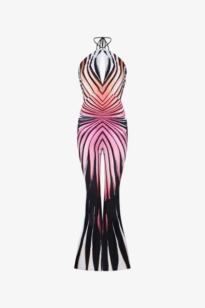 Roberto Cavalli Ray Of Paradise Print Jumpsuits - Female Dresses Coral 46 46