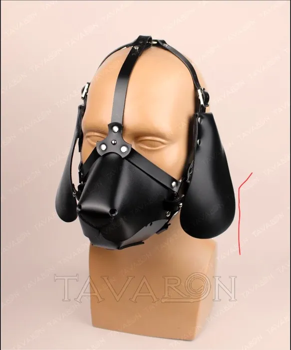 Floppy Ears Leather Dog Mask, Petplay Mask, Pet Play Hood, Leather Pup Hood - Etsy