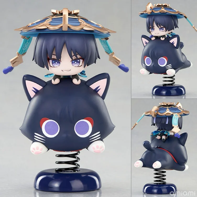 [Genuine] Wanderer Q Style Shake Ornament Game Genshin Impact Scaramouche Fairytale Cat Cartoon Dolls Anime Cosplay Model Gifts