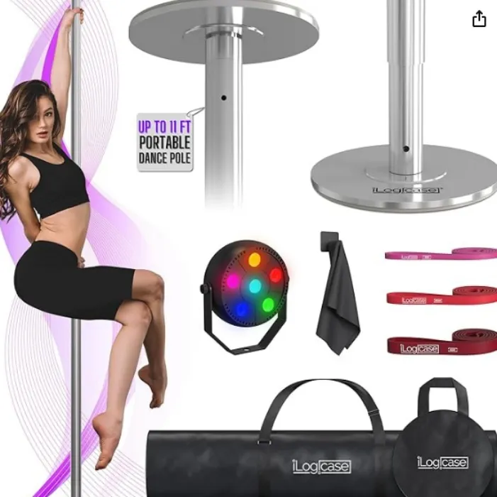 Heavy Duty 45mm Dance Pole Adjustable 7ft to 11ft,