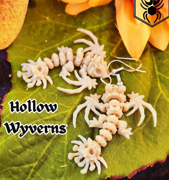 Unique Halloween Earrings | Spooky 3D Printed Fidgets | Wyverns | Turtles | Pumpkin | Broom | Spiders | Skeleton | Hypoallergenic Jewelry 