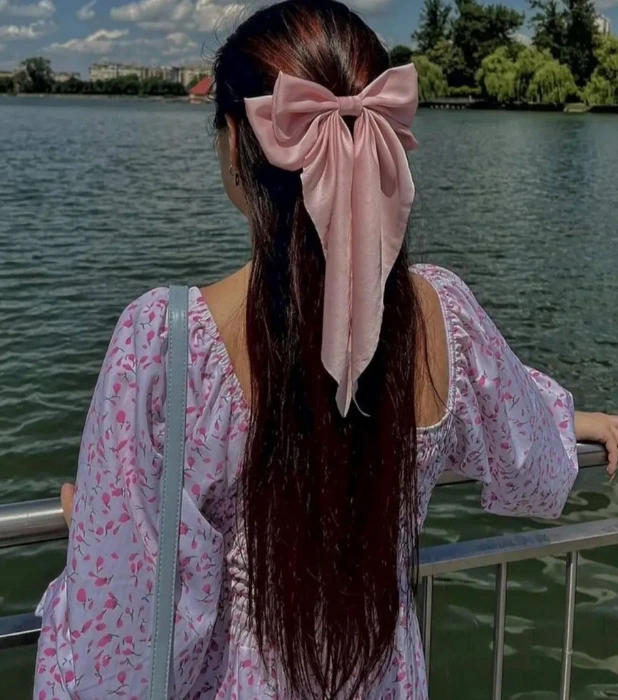 Silk hair bow, hair bow, large hair bows, bows long, coquette hair bow, hair bow for women, womans hair bows, hair bow long tail 