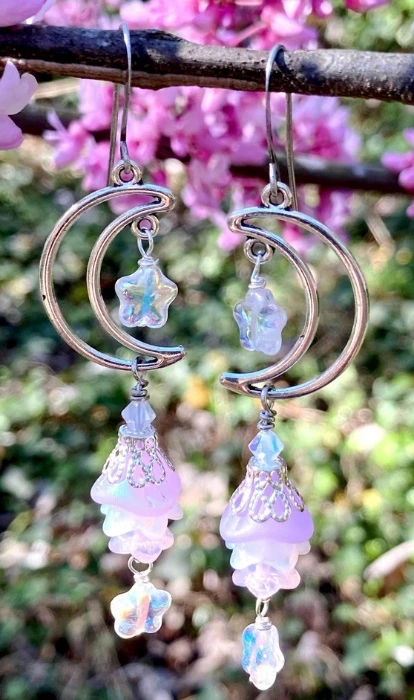 Celestial Moonflower Fairy Earrings 