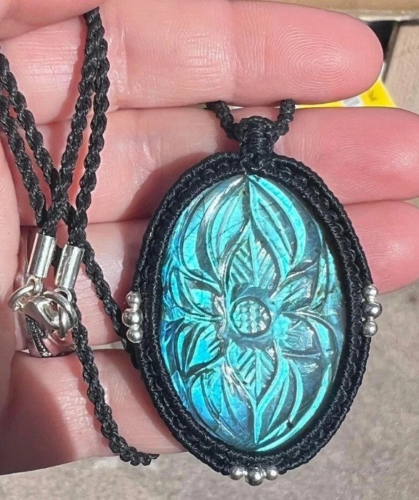 Handwoven Labradorite Pendant Necklace