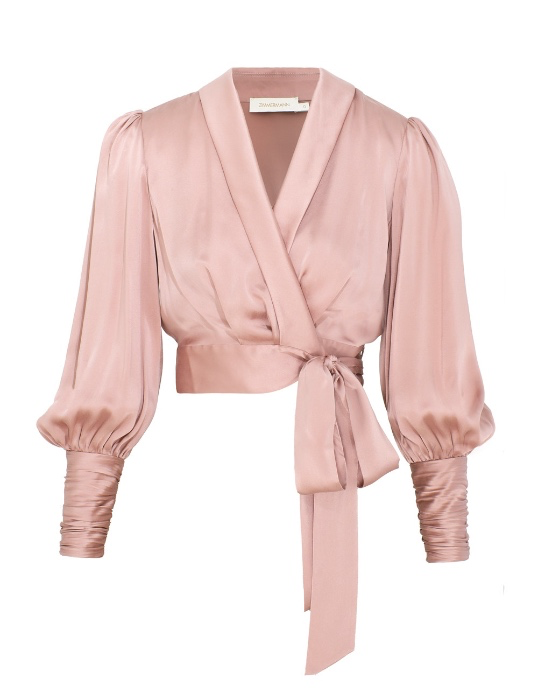 Zimmerman Silk Wrap Top Dusty Rose