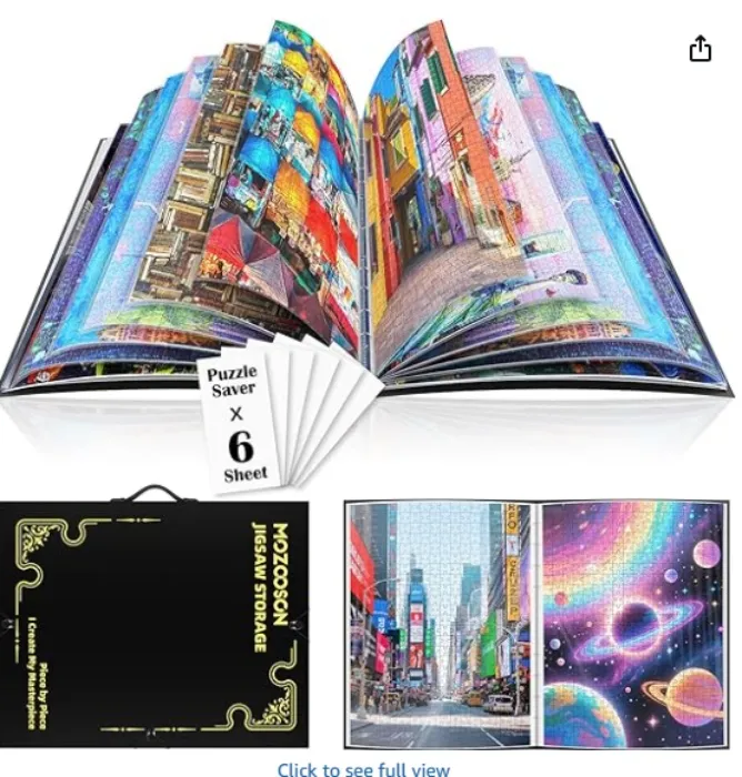 MOZOOSON Puzzle Storage, Puzzle Organiser for 1000 Pieces, Accessories, Portable with 25 Pockets, Larger Storage Capacity, Dustproof and Protective (Black) : Amazon.ie: Toys & Games