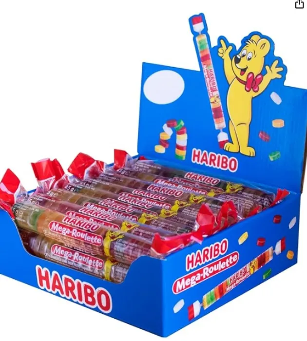 Haribo Mega Roulette Gummy Candy - 45g Each Pack, 1080g Total : Amazon.ie: Grocery