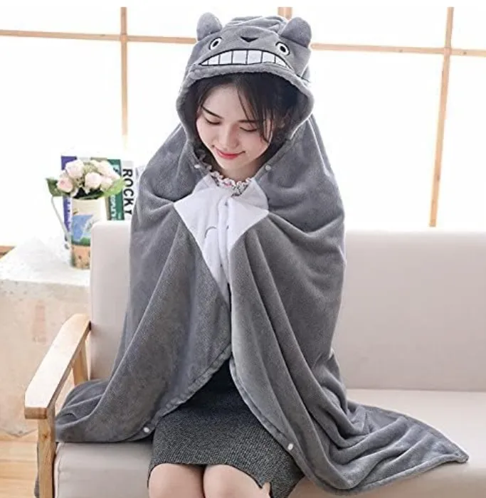 My Neighbor Totoro Blanket Cape Plush Cloak Shawl Travel Neighbour Comfortable : Amazon.ie: Home & Kitchen