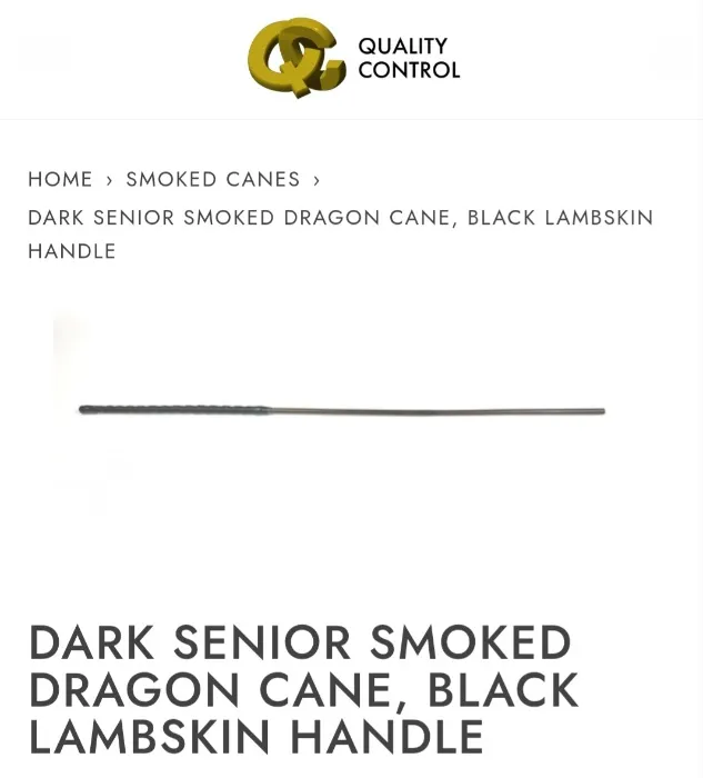 DARK Senior Smoked Dragon Cane, Black Lambskin Handle | Standard / Hanging Loop - Yes
