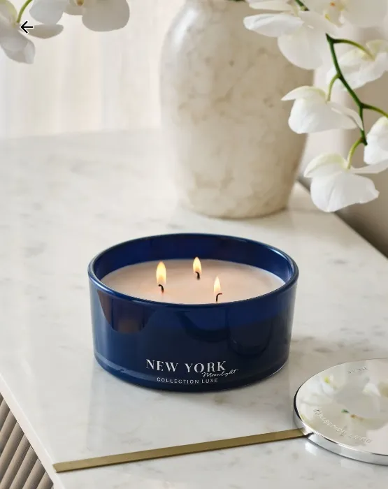 New York Moonlight Amber & Jasmine 3 Wick Candle