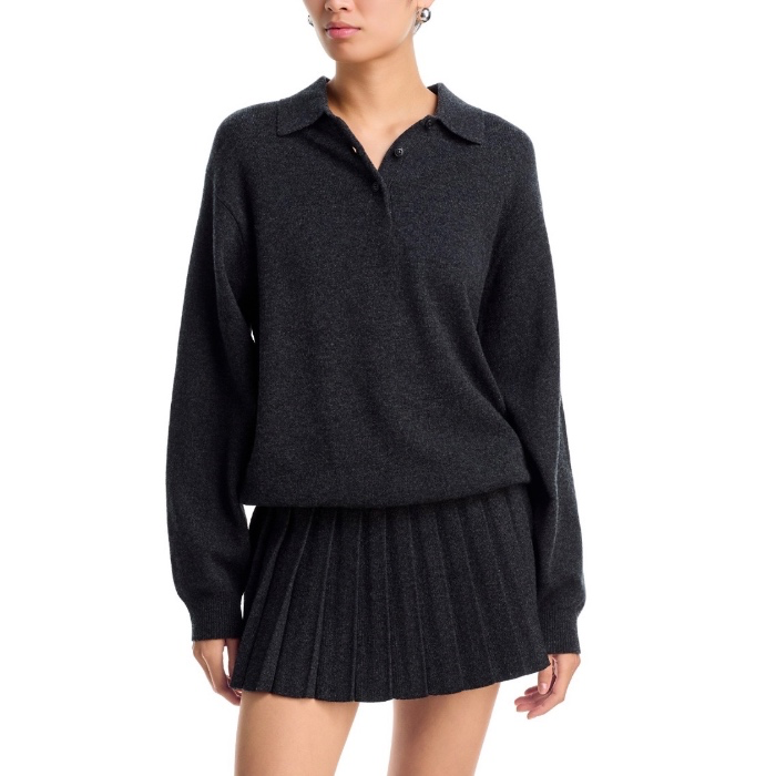 Long Sleeve Polo Wool Blend Dress