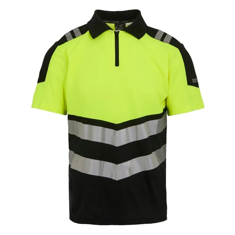 Regatta Hi-Vis X-Pro Polo Shirt Black/Yellow Large 42" Chest - Screwfix