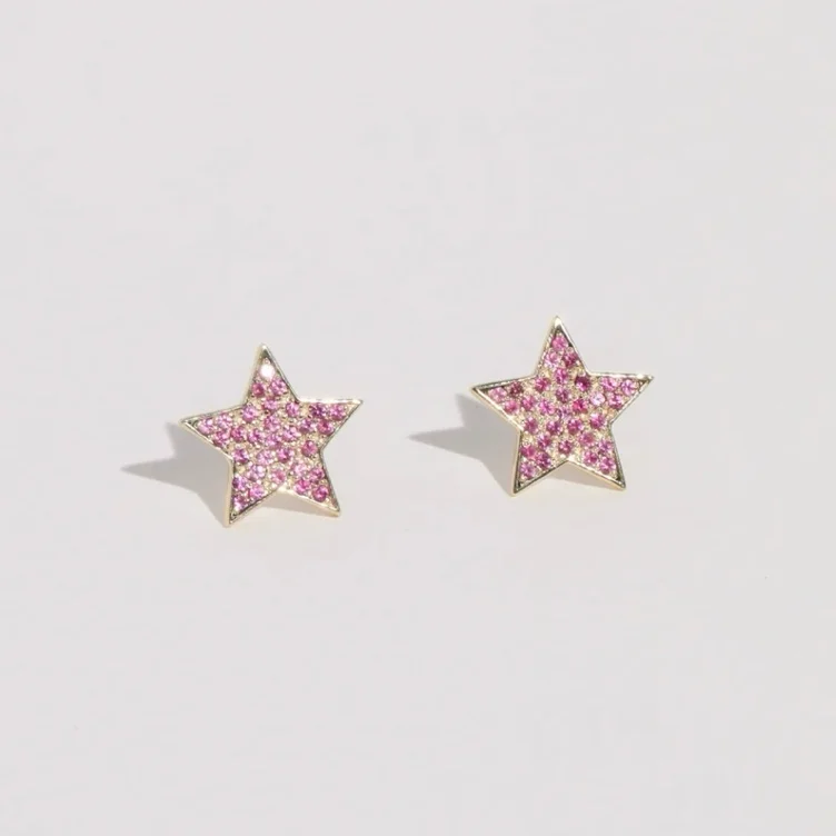 Mondo Mondo | Star Studs in 14k and Pave Sapphire