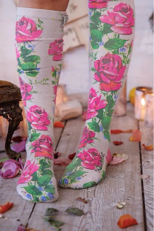 Magnolia Pearl Roses OTK Socks