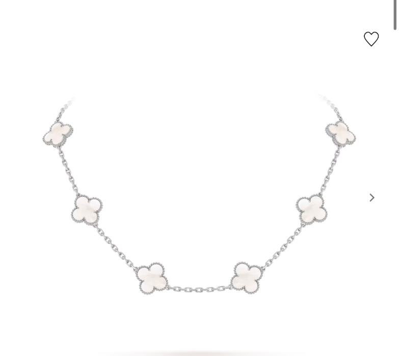 Vintage Alhambra necklace, 10 motifs 18K white gold, Mother-of-pearl - Van Cleef & Arpels