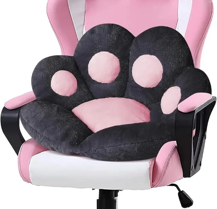 LANPEW Back Cushion Plush Cozy Cat Paws Pattern Warm Cushion for Office Home Black 60x60cm : Amazon.com.be: Home & Kitchen