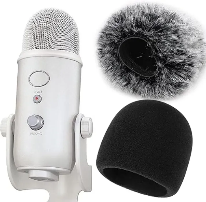 YOUSHARES Anti-Pop Foam Filter in Windshield Fur for Blue Yeti Microphone, Blue Yeti Pro Micro Anti Wind Cap (2 Packs) : Amazon.com.be: Musical Instruments